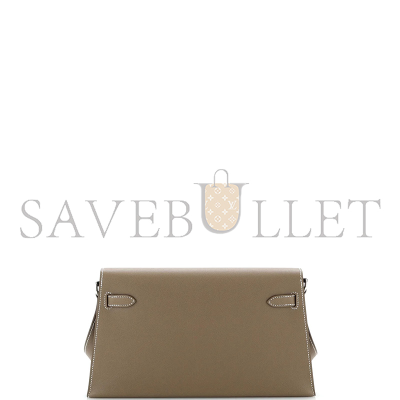 H**mes master kelly elan madame elephant grey silver buckle shoulder bag (27.5*15*5cm)